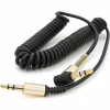 Кабель мультимедийный 3.5mm M to 3.5mm M 1.5m 90° corner black Voltronic (YT-AUXSGJ(M)/(M)-1.5-B) - Image 1