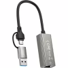 Адаптер USB-C + USB A to RJ45 Ethernet 100Mbps XO (HUB018.black) - Image 1