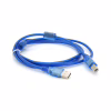 Кабель для принтера USB 2.0 AM/BM 1.5m 2x ferrite transparent Voltronic (YT-AM/BM-1.5T) - Image 1
