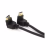 Кабель мультимедийный HDMI M to HDMI M 1.0m V1.4 90° corner black Merlion (YT-HDMI-1.0m/90°-90°) - Image 1