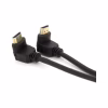 Кабель мультимедийный HDMI M to HDMI M 1.0m V1.4 90° corner black Merlion (YT-HDMI-1.0m/90°-90°) - Image 1