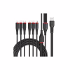 Дата кабель USB 2.0 AM to 2xLightning + 2xMicro 5P + 2xUSB-C 1.2m black XO (XO-NB196-6in1) - Image 1