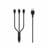Дата кабель USB 2.0 AM to Lightning + Micro 5P + USB-C 1.0m 2.1A black XO (NB103-3in1-1-BK) - Image 1