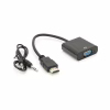 Перехідник HDMI M to VGA F + Audio 0.1m 4K/2K black Voltronic (YT-C-HDMI(M)/VGA(F)+AUX-B) - Image 1