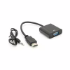 Переходник HDMI M to VGA F + Audio 0.1m 4K/2K black Voltronic (YT-C-HDMI(M)/VGA(F)+AUX-B) - Image 1