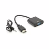 Переходник HDMI M to VGA F + Audio 0.1m 4K/2K black Voltronic (YT-C-HDMI(M)/VGA(F)+AUX-B) - Image 1