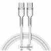 Дата кабель USB-C to USB-C 1.0m 100W metal white Baseus (CATJK-C02) - Image 1