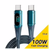 Дата кабель USB-C to USB-C 2.0m 100W Digital Display blue Essager (ES-XCTT1-YDA03) - Image 1