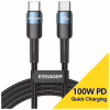 Дата кабель USB-C to USB-C 2.0m 100W blue Essager (EXCTT1-XCA03) - Image 1