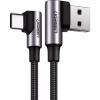 Дата кабель USB 2.0 AM to USB-C 0.5m 3A 90° corner US176 black Ugreen (20855) - Image 1