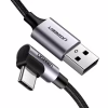 Дата кабель USB 2.0 AM to USB-C 3.0m 3A US284 90° corner black Ugreen (70255) - Image 1