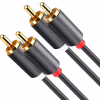 Кабель мультимедійний 2xRCA M to 2xRCA M 2.0m AV104 black UGREEN (10518) - Image 1