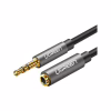 Кабель мультимедійний 3.5mm M to 3.5mm F 1.5m AV118 gray Ugreen (10593) - Image 1