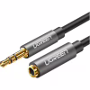 Кабель мультимедийный 3.5mm M to 3.5mm F 1.5m AV118 gray Ugreen (10593) - Image 1