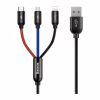 Дата кабель USB 2.0 AM to Lightning + Micro 5P + USB-C 1.2m 5A black Baseus (CAMLT-BSY01) - Image 1