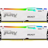 Модуль пам'яті для комп'ютера DDR5 32GB 5200 MHz FURY Beast White RGB Kingston Fury (ex.HyperX) (KF552C40BWAK2-32) - Image 1