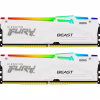 Модуль пам'яті для комп'ютера DDR5 32GB (2x16GB) 5600 MHz FURY Beast White RGB Kingston Fury (ex.HyperX) (KF556C40BWAK2-32) - Image 1