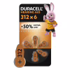 Батарейка Duracell для слухових апаратів розмір 312, 6 шт. в упаковці (5007516/5011449) - Image 1