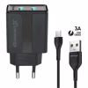 Зарядний пристрій Grand-X 2xUSB 5V 2.4A + cable USB to USB-C black (CH-15T) - Image 1
