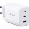 Зарядний пристрій UGREEN 3xUSB 65W (2xType-C+USB QC3.0) Fast Charger White CD275 (90496) - Image 1