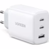Зарядний пристрій UGREEN 3xUSB 65W (2xType-C+USB QC3.0) Fast Charger White CD275 (90496) - Image 1