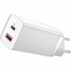 Зарядное устройство Baseus 2xUSB 65W GaN (USB-C+USB-A) white (CCGAN2L-B02) - Image 1