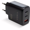 Зарядное устройство Vinga GaN 65W PD+QC 2C1A ports Wall Charger (VCPCHCCA65B) - Image 1