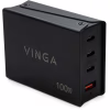 Зарядний пристрій Vinga GaN 100W PD+QC 3C1A ports 1.2m Wired Charger (VCPCH100CB) - Image 1