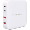 Зарядний пристрій Choetech GaN 2 USB-A / 2 USB-C 100W QC3.0/PD/PPS (PD8008-EU-WH) - Image 1