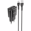 Зарядний пристрій HOCO C88A Star round dual port charger set(Type-C) Black (6931474749543) - Image 1