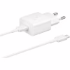 Зарядное устройство Samsung USB-С 15W White + Cable USB-C 1m (EP-T1510XWEGEU) - Image 1