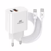 Зарядний пристрій RivaCase 2хUSB-А + Type-C PD 20W+QC3.0 кабель Type-C white (PS4102 WD4 (White)) - Image 1