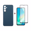 Чехол для мобильного телефона Dengos Samsung Galaxy A16 5G Carbon + glass (Blue) (DG-KM-122) - Image 1