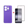 Чехол для мобильного телефона Dengos Kit Xiaomi Redmi Note 14 case Carbon + glass (Purple) (DG-KM-129) - Image 1