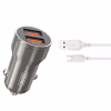 Зарядное устройство XO CC48 2.4A/2 USB + microUSB Grey (XO-CC48m-GR) - Image 1