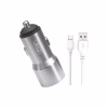 Зарядний пристрій XO TZ09 2.4A/2 USB + cable Type-C Grey (XO-TZ09T-GR) - Image 1