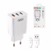 Зарядний пристрій XO QC 3.0 L72 30W (18W/1USB + 2.4A/2 USB) + cable Lightning White (XO-L72i-WH) - Image 1