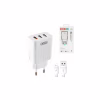Зарядний пристрій XO QC 3.0 L72 30W (18W/1USB + 2.4A/2 USB) + cable Lightning White (XO-L72i-WH) - Image 1