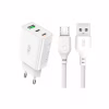 Зарядний пристрій XO L101 PD + QC3.0 (1USB/2Type-C/20W) + USB - MicroUSB White (XO-L101-WH) - Image 1