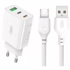 Зарядное устройство XO L101 PD + QC3.0 (1USB/2Type-C/20W) + USB - MicroUSB White (XO-L101-WH) - Image 1
