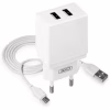 Зарядний пристрій XO L75 2USB/2.4A + MicroUSB White (XO-L75-M) - Image 1