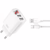 Зарядний пристрій XO L95 (2USB/2.4A) + USB - MicroUSB White (XO-L95-M) - Image 1