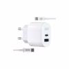 Зарядное устройство XO L97 (1Type-C/1USB/2.4A) + Type-C - Lightning White (XO-L97-LG) - Image 1