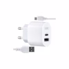 Зарядний пристрій XO L97 (1Type-C/1USB/2.4A) + USB - MicroUSB White (XO-L97-MC) - Image 1