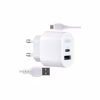 Зарядное устройство XO L97 (1Type-C/1USB/2.4A) + USB - MicroUSB White (XO-L97-MC) - Image 1