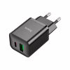 Зарядний пристрій HOCO N28 Founder 1xUSB-C PD20W + 1xUSB QC3.0 Black (6931474783509) - Image 1