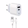 Зарядний пристрій MadeInFuture MFS12 12W 1xUSB-A + 1xUSB-C + cable USB-A to Lightning White (MIF82823) - Image 1