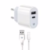 Зарядний пристрій MadeInFuture MFS12 12W 1xUSB-A + 1xUSB-C + cable USB-A to USB-C White (MIF82822) - Image 1