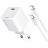 Зарядное устройство ColorWay C101D GaN Mini 20W PD PPS USB-C + cable USB-C to Lightning white (CW-CHS059PDL-WT) - Image 1