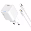 Зарядное устройство ColorWay C101D GaN Mini 20W PD PPS USB-C + cable USB-C to Lightning white (CW-CHS059PDL-WT) - Image 1